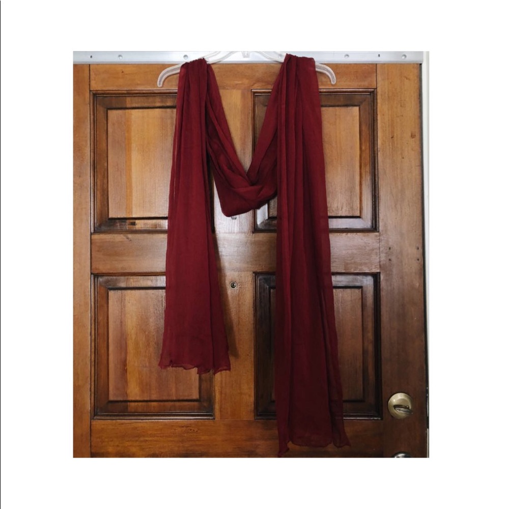 Sheer Red Scarf